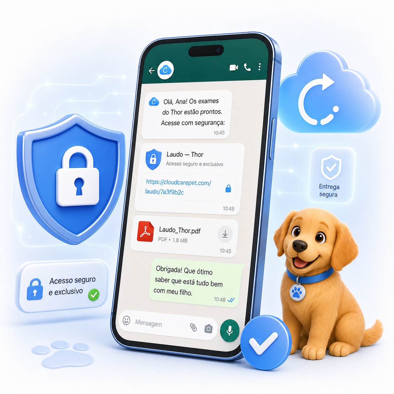 Envio de laudo seguro por link tokenizado